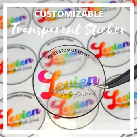 WATERPROOF Transparent/Clear Customized Stickers Personalized Sticker ...