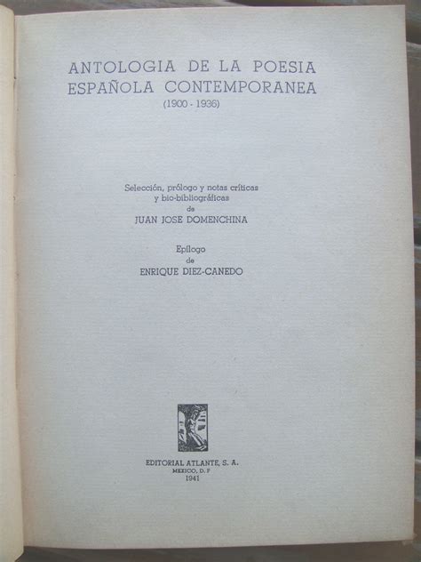 Antologia De La Poesia Espa Ola Contemporanea By Juan Jos