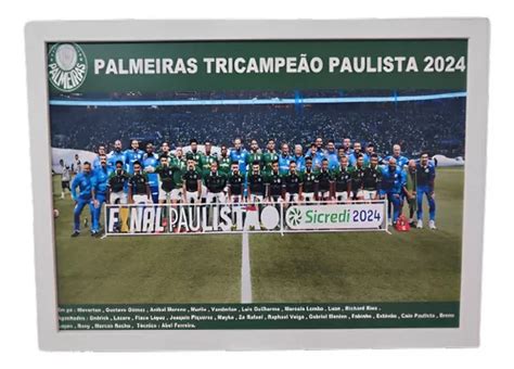 Quadro Poster Palmeiras Tricampe O Paulista C Vidro Parcelamento