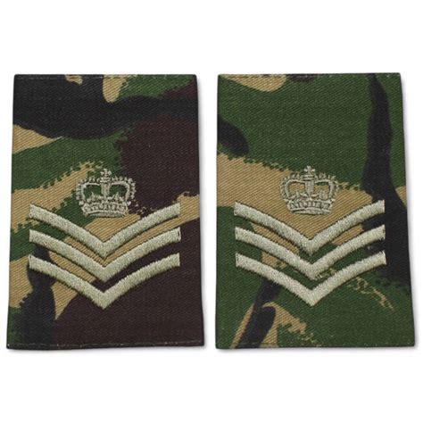 Pair Of Epaulets Staff Sergeant Military Surplus British Army Dpm Camo As New Military