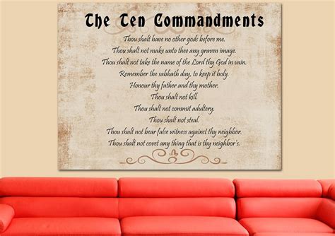 Brown Background And 10 Commandments 4 Wall Art Christian Walls