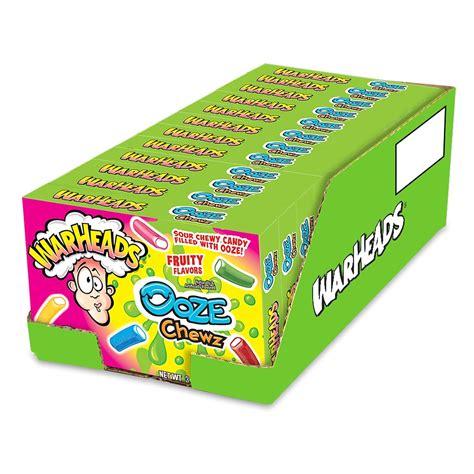 Warheads Ooze Chewz Chewy Bite Size Candy With Sour Filling Mango Strawberry