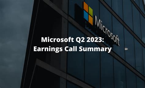 Microsoft Msft Q Earnings Call Summary