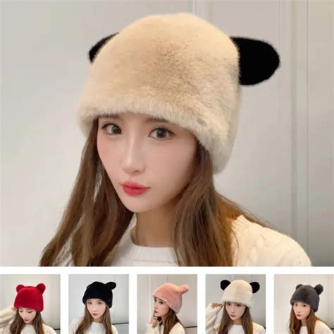 Peluche Chapeau De Pull De Dessin Animé Bonnet Oreilles Dours Filles