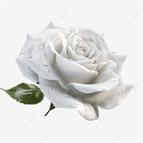 Rose White Beautiful Leaf Green White Rose Png Transparent Image And