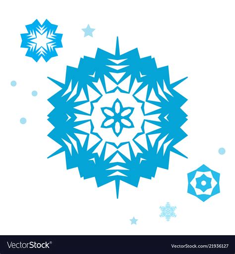 Simple Snowflake Icon Collection Isolated Vector Image