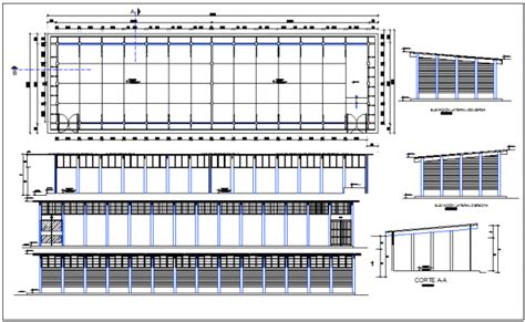 Factory Structure Plan Detail View Dwg File