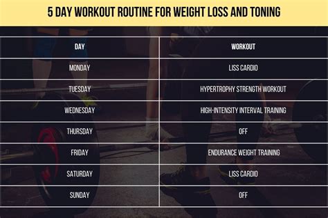 5 Day Bodybuilding Workout Schedule Weight Loss Eoua Blog