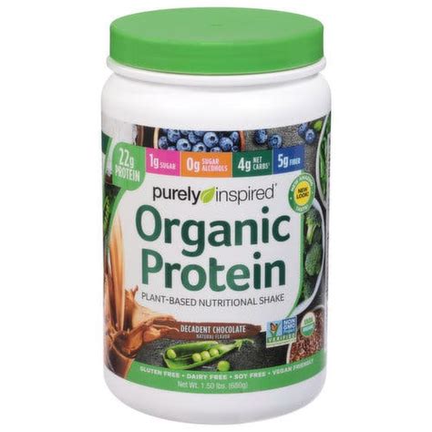 Purely Inspired Organic Plant Protein Powder Decadent Chocolate Protein