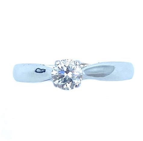 Solitaire En Or Blanc 18K Et Diamant 0 30ct Environ Kaufen Auf Ricardo