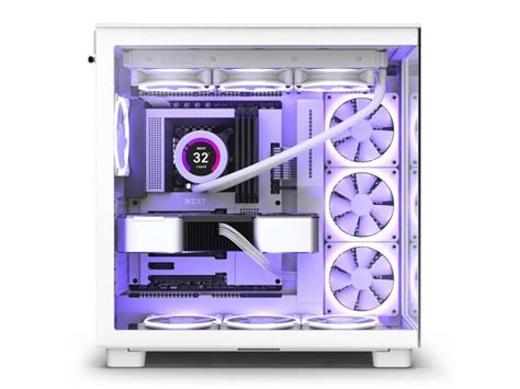 Nzxt H9 Flow All White Cm H91fw 01 Dual Chamber Mid Tower Airflow Case Newegg Ca