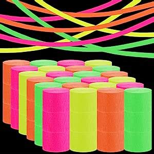 Glow In The Dark Streamers Blacklight Party Streamer Crepe Paper Neon