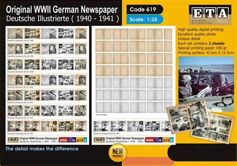 German Wwii Newspappers Eta Diorama Accessories