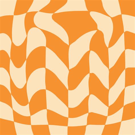 Wavy Swirl Seamless Pattern In Orange And Pink Colors Seventies