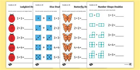 New Doubles To Worksheet Activity Sheets Doubles To