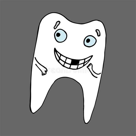 Personaje Divertido De Dientes Con Caries Y Sin Caries Sonriendo Y Llorando Ilustración