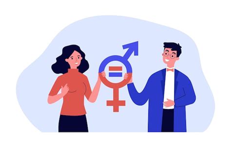 Premium Vector Female And Male Entrepreneurs With Gender Equal