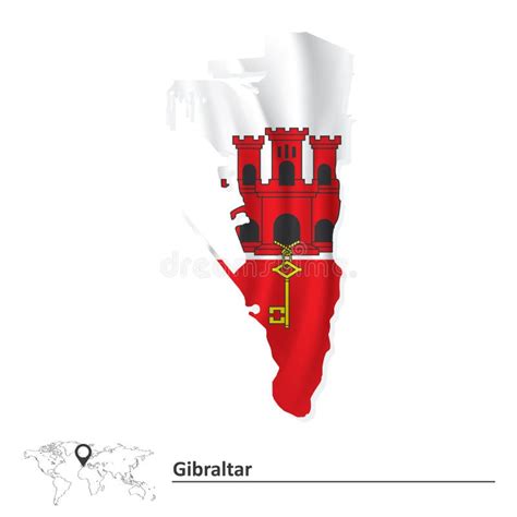 Map of Gibraltar with flag stock vector. Illustration of clipping - 125149971