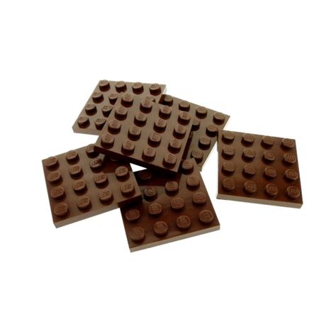 6x Lego Bau Platte 4x4 Rot Braun Grundplatte Harry Potter 4225868 3031