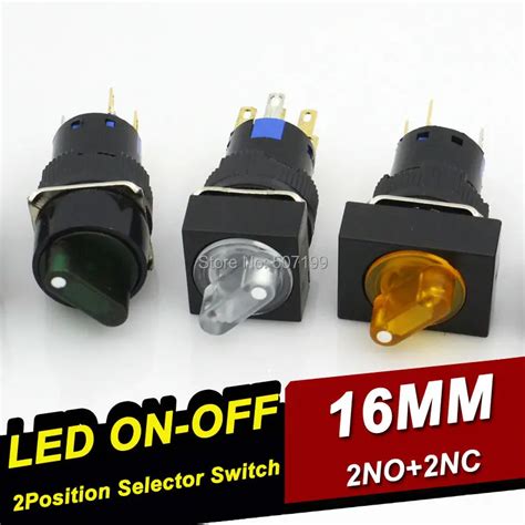 10pcs Packing Low Shipping Cost Dia16mm 2 Position Illuminated Led