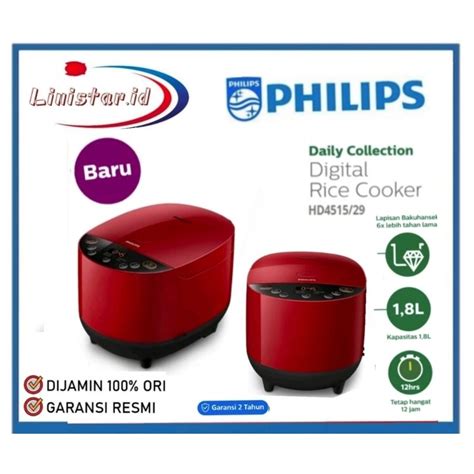 Philips Digital Rice Cooker Hd4515 29 Magic Com Philips 1 8l 4menu