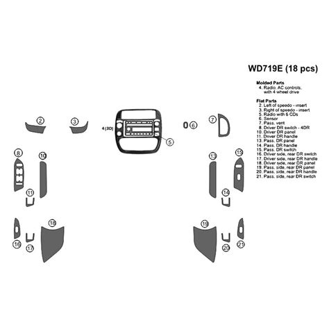 B I Wd E Rba Combo Raw Brushed Aluminum Large Dash Kit Pcs