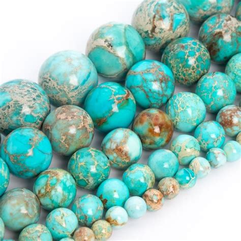 Carolina Blue Sea Sediment Jasper Beads Round Gemstone Etsy