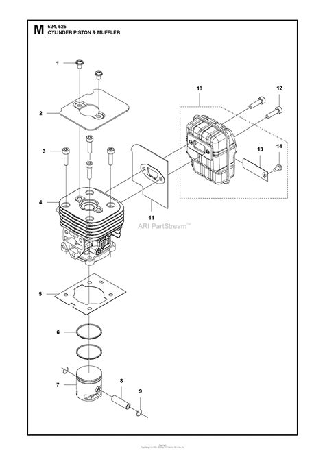 Husqvarna 525 Lst 2013 03 Parts Diagram For Cylinder Piston Muffler