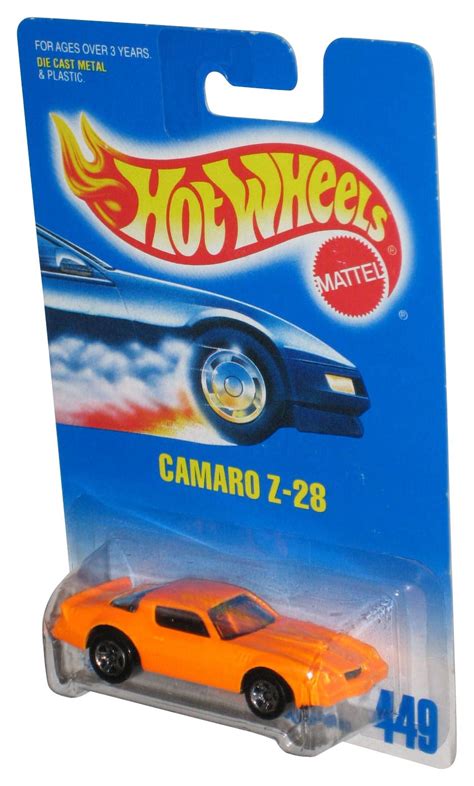 Hot Wheels Camaro Z 28 1991 Mattel Neon Orange Collector Car 449