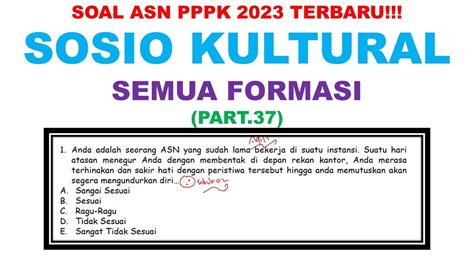 Update Soal Pppk Sosio Kultural Soal Seleksi Asn P K Semua