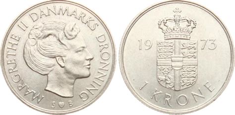 Dänemark 1 Krone 1972 C Margrethe II stgl MA Shops