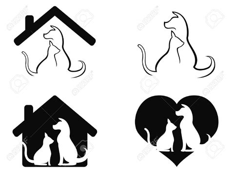 Isolated Dog And Cat Pet Caring Symbol From White Background Royalty