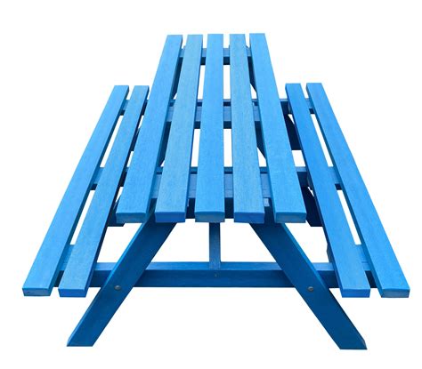 Blue Recycled Plastic Lanval A-Frame Picnic Table | Picnic-Benches.uk