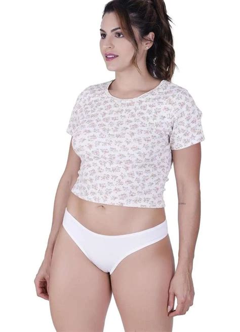 Calcinha Carinho Algodao Concept Lingerie Branco Branco Concept Lingerie