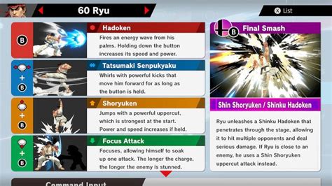 Ryu Super Smash Bros Ultimate | Unlock, Stats, Moves