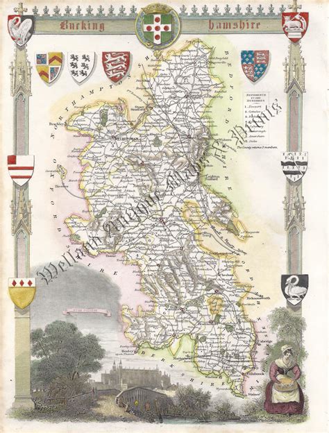 Buckinghamshire By Thomas Moule C S Welland Antique Maps