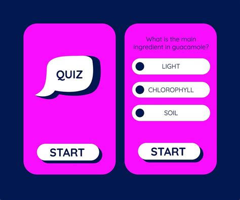 Perguntas Do Quiz Testam A Escolha Do Menu Para O Jogo De Trivia