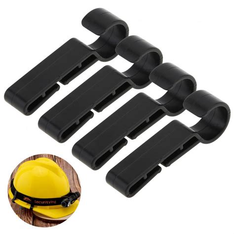 4pcs Set Plastic Black Helmet Clips Easily Mount Headlamp On Narrow