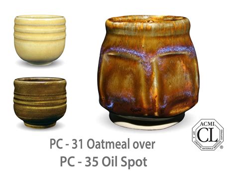 AMACO Potter S Choice Layered Glazes PC 35 Oil Spot And PC 31