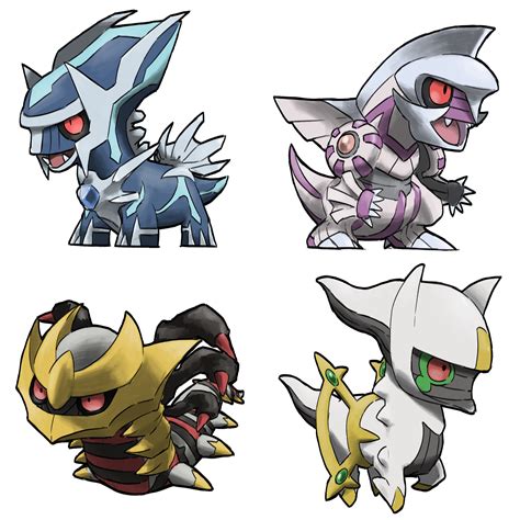 Giratina Arceus Palkia Dialga And Giratina Pokemon Drawn By