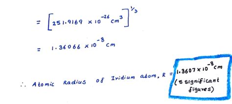 Calculate The Radius Of An Iridium Atom Given That Ir Has An Fcc