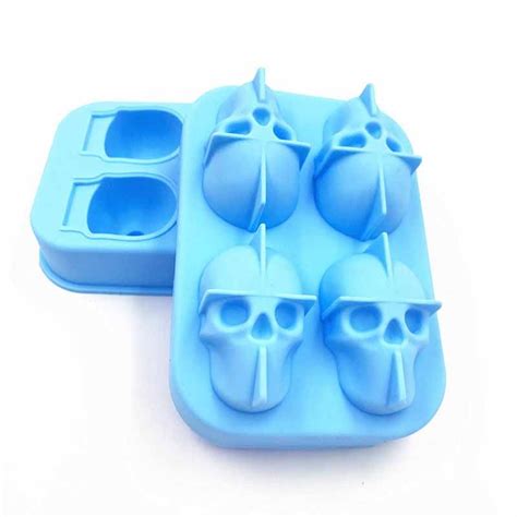 Skull Shape D Ice Cube Mold Maker Bar Party Silicone Trays Case