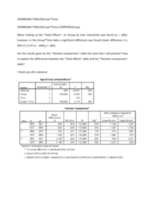 Solution How Do I Report The Results Of A Linear Mixed Models Analysis