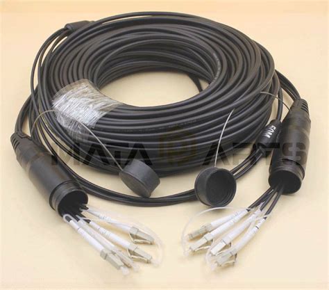 LC LC UPC SM TPU Field Armored Fiber Cable 8 Strand Fiber Optic Patch