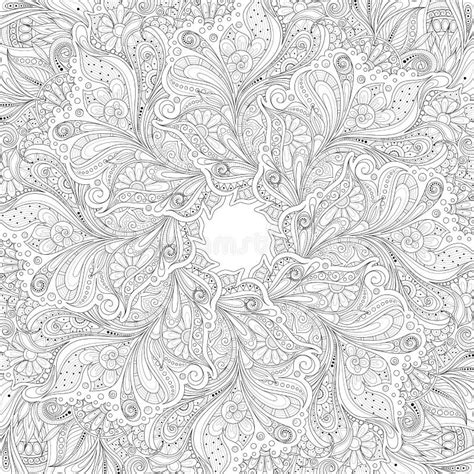 Vector Monochrome Floral Background Stock Vector Illustration Of