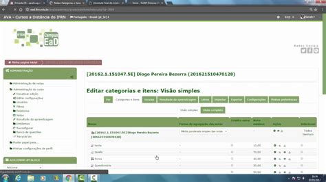 Configura O Das Notas No Moodle Youtube