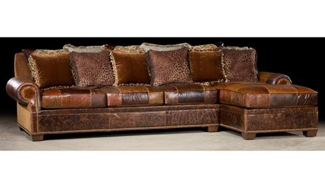 Rustic Leather Sofa With Chaise | Baci Living Room