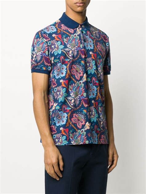 Etro Floral Print Polo Shirt 259 Lookastic