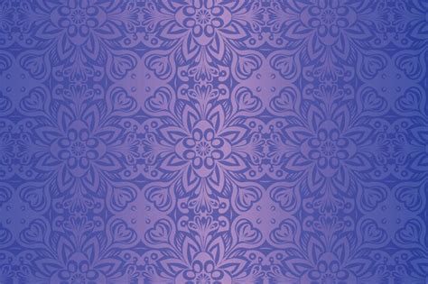 Premium Vector Light Purple Floral Pattern On Gradient Purple Background