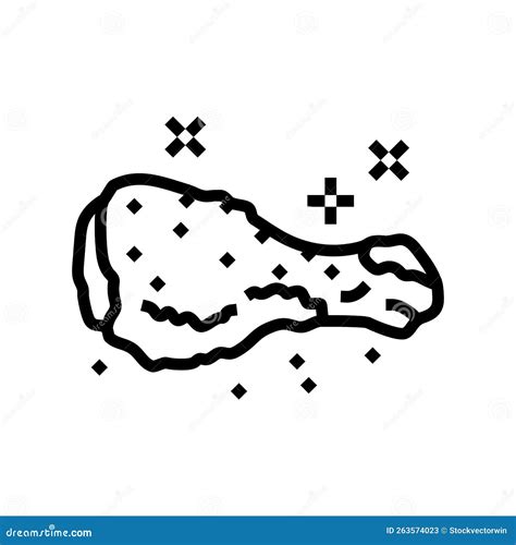 Spicy Chicken Fried Line Icon Vector Illustration Stock Vector